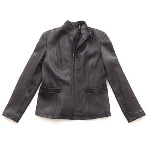 Cole Haan Genuine Leather Jacket Classic Black
